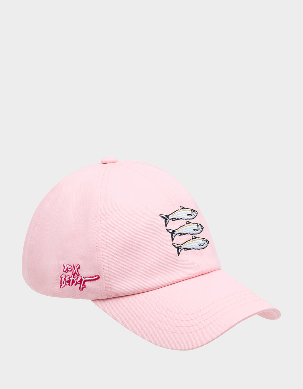 Betsey Johnson Quality - SARDINE EMBROIDERED BASEBALL CAP Women's Pink Sardine Baseball Hat