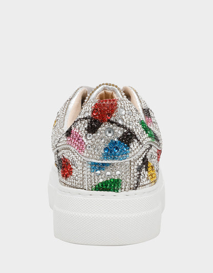 Betsey Johnson Essential - MOMMY & ME MULTI LIGHTS HOLIDAY BUNDLE Women's and Kid's Rhinestone Christmas Multicolor Lights Sidny Matching Sneakers