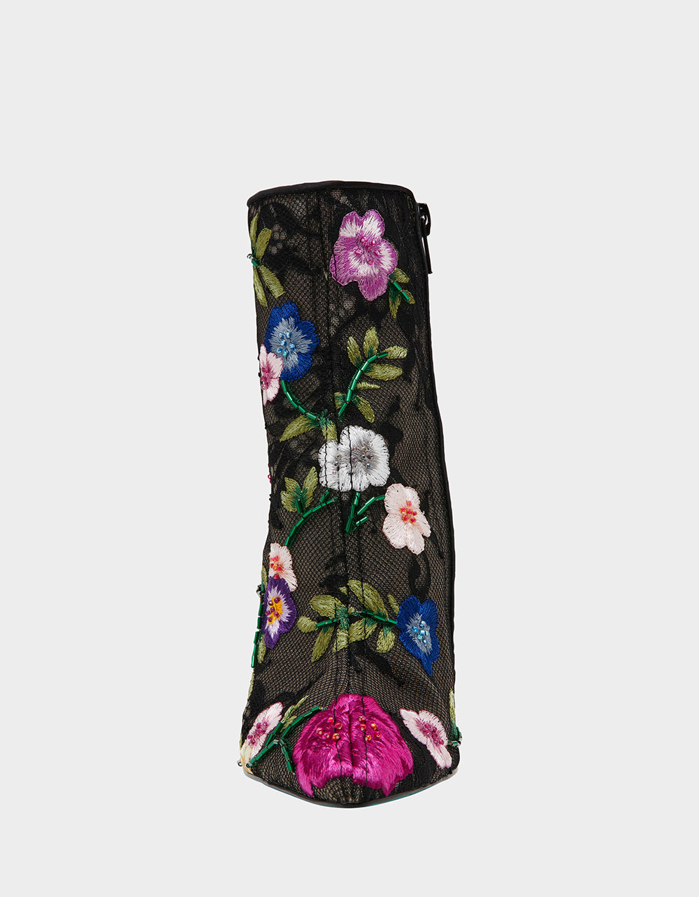 Betsey Johnson New - ANITA BLACK MULTI FLORAL Pointed-Toe Heeled Ankle Boot