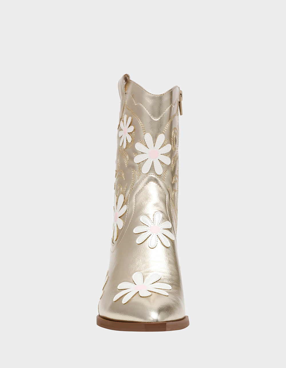 Betsey Johnson Premium - TEDDYY GOLD Western Pointed-Toe Ankle Boot