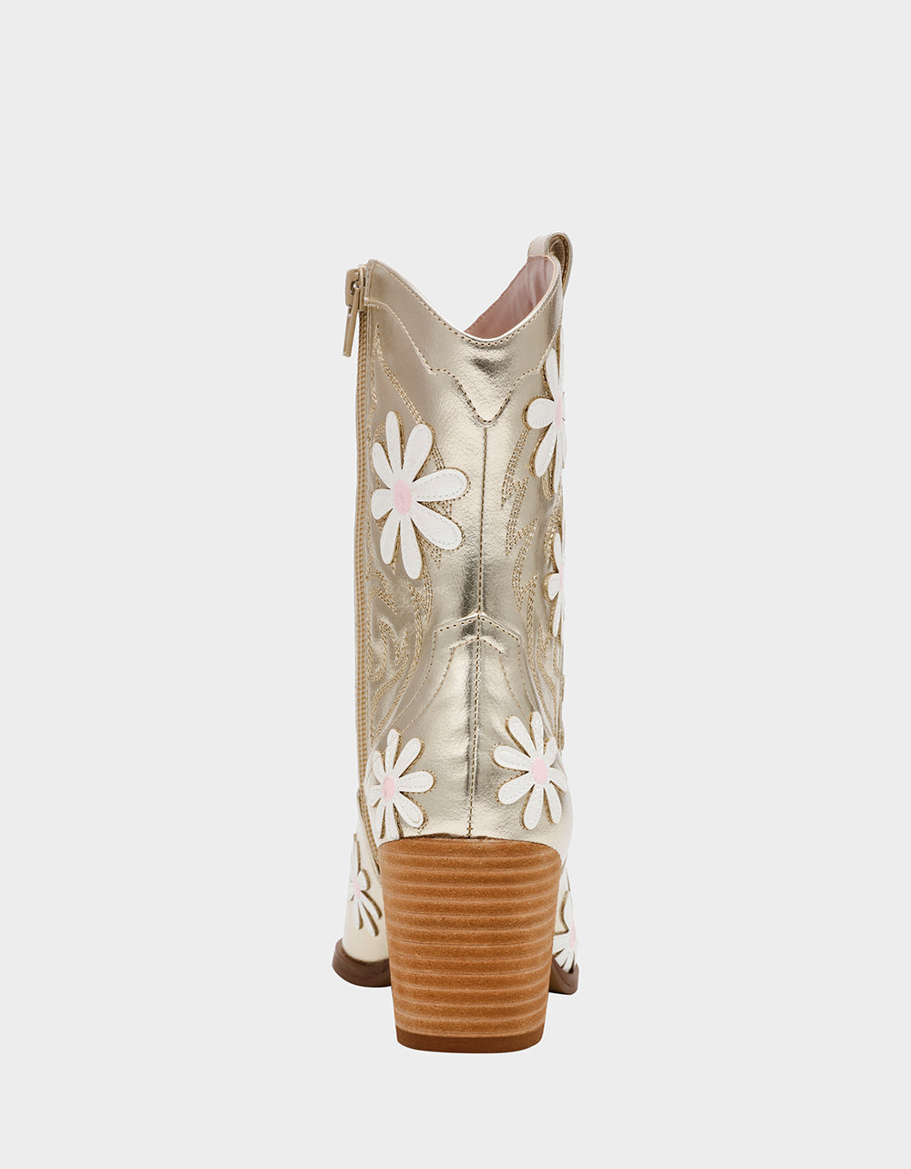 Betsey Johnson Premium - TEDDYY GOLD Western Pointed-Toe Ankle Boot