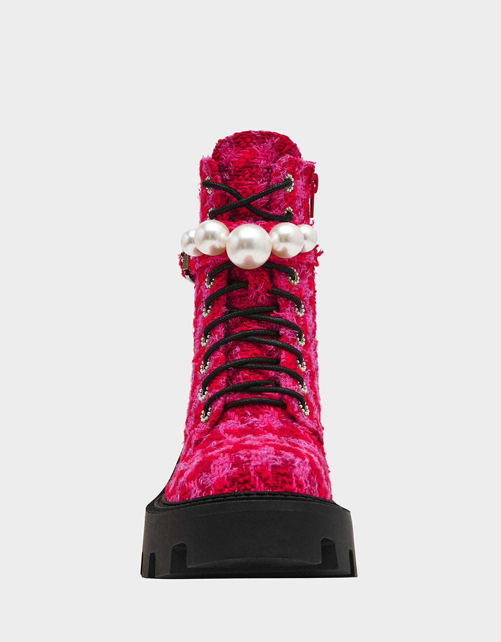 Betsey Johnson Recommended - JONNIE FUCHSIA MULTI Lace-Up Platform Combat Women's Ankle Boot