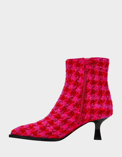 Betsey Johnson Value - LOUISA FUCHSIA MULTI Women's Pointed Toe Kitten Heel Ankle Bootie
