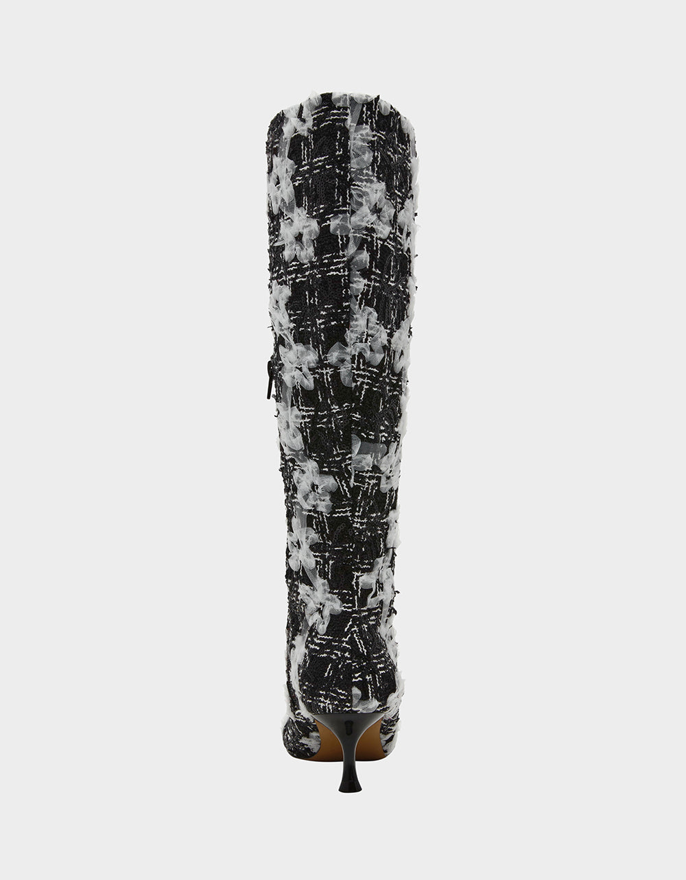 Betsey Johnson Everyday - MAXXINE BLACK WHITE MULTI Pointed-Toe Knee-High Kitten Heel Women's Boot