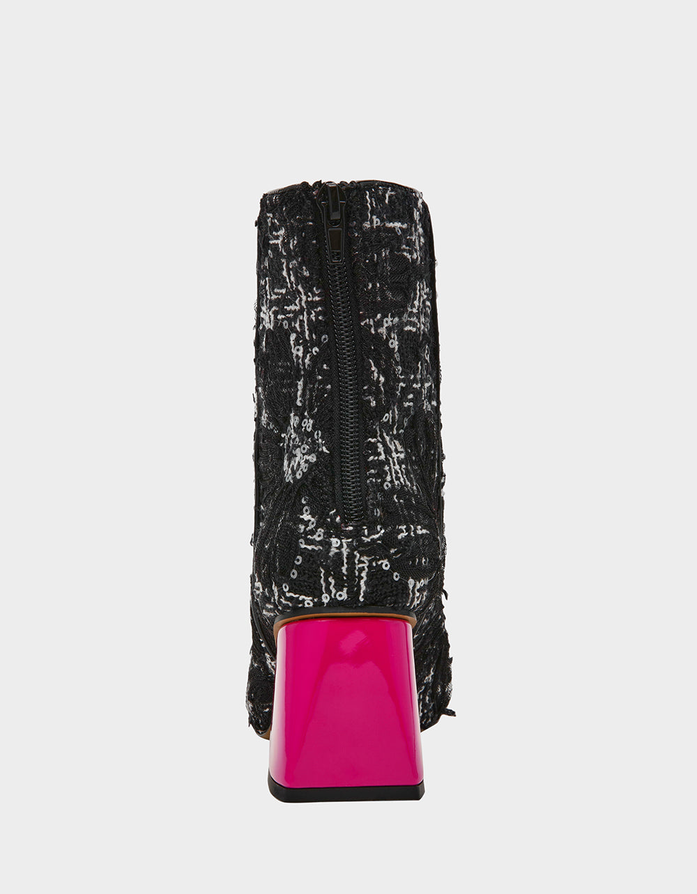 Betsey Johnson Recommended - STEVIE BLACK MULTI Square-Toe Block Heel Women's Ankle Boot