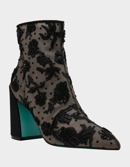 Betsey Johnson Discount - MERRI BLACK Mesh Bootie