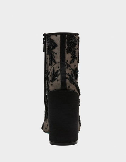 Betsey Johnson Discount - MERRI BLACK Mesh Bootie