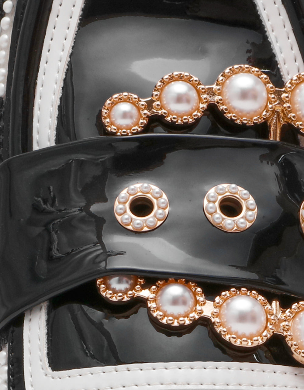 Betsey Johnson Value - BARTON White/Black Polka Dot Mule Embellished Buckle Lug Women's Loafer