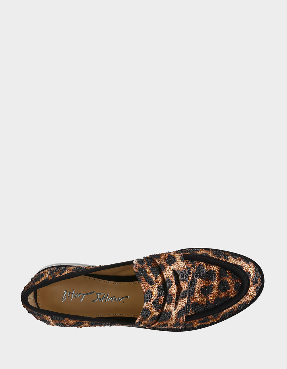 Betsey Johnson Popular - CANNE LEOPARD Slip-On Embellished Rhinestone Women's Loafer