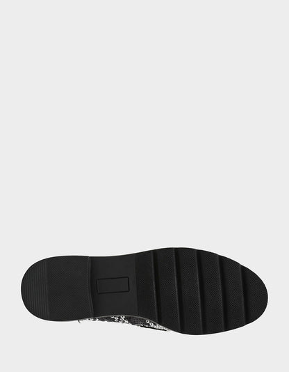 Betsey Johnson Quality - HARLOE BLACK WHITE PLAID Platfrom Pearl Embellished Women's Loafer