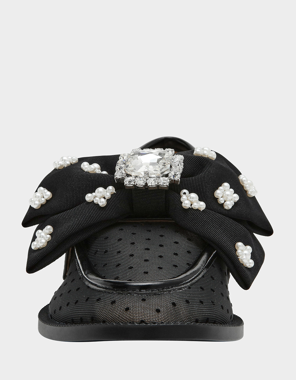 Betsey Johnson Latest - SETH BLACK Women's Mesh Pearl Bow Slip-On Loafer