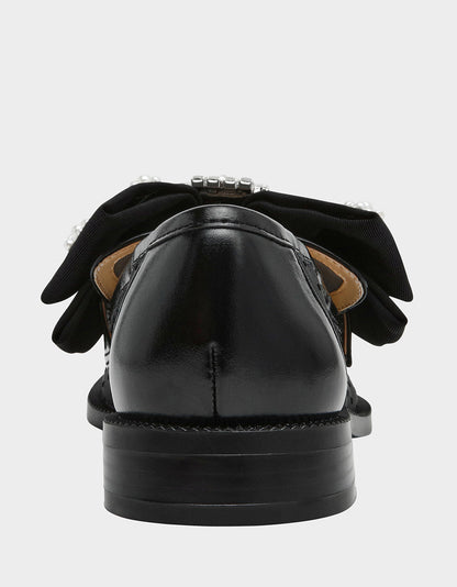 Betsey Johnson Latest - SETH BLACK Women's Mesh Pearl Bow Slip-On Loafer