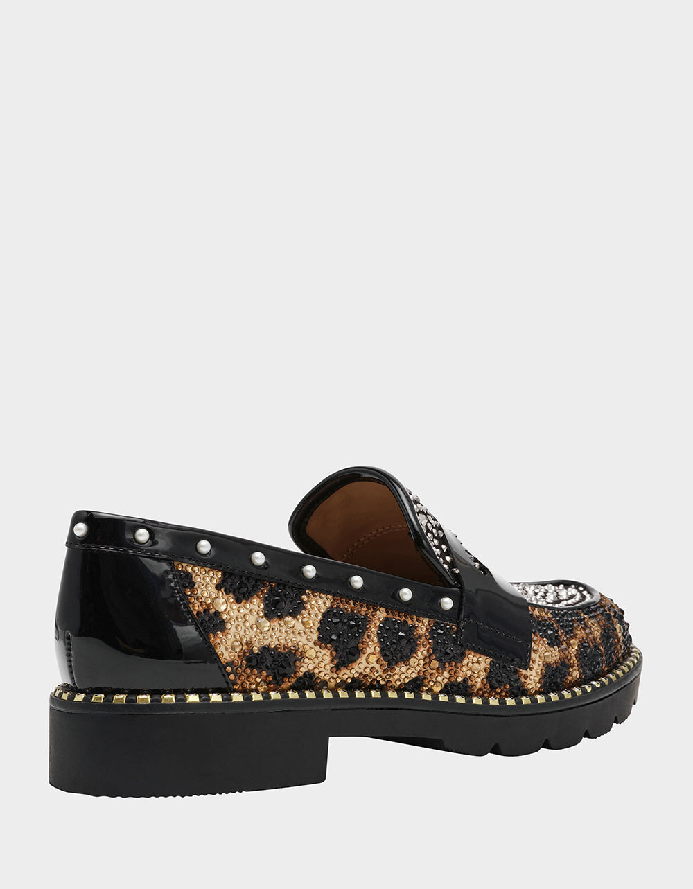 Betsey Johnson New - LYDIAA LEOPARD Rhinestone Embellished Platform Women's Loafer