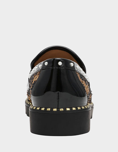 Betsey Johnson New - LYDIAA LEOPARD Rhinestone Embellished Platform Women's Loafer