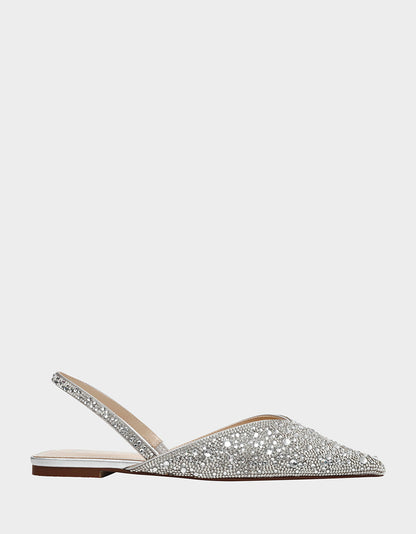 Betsey Johnson Value - VANCE SILVER Rhinestone Slingback Flats