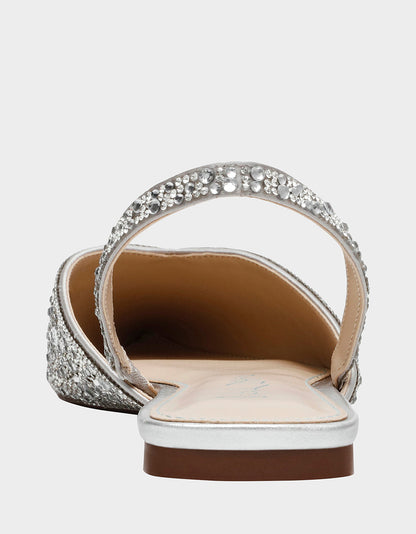 Betsey Johnson Value - VANCE SILVER Rhinestone Slingback Flats