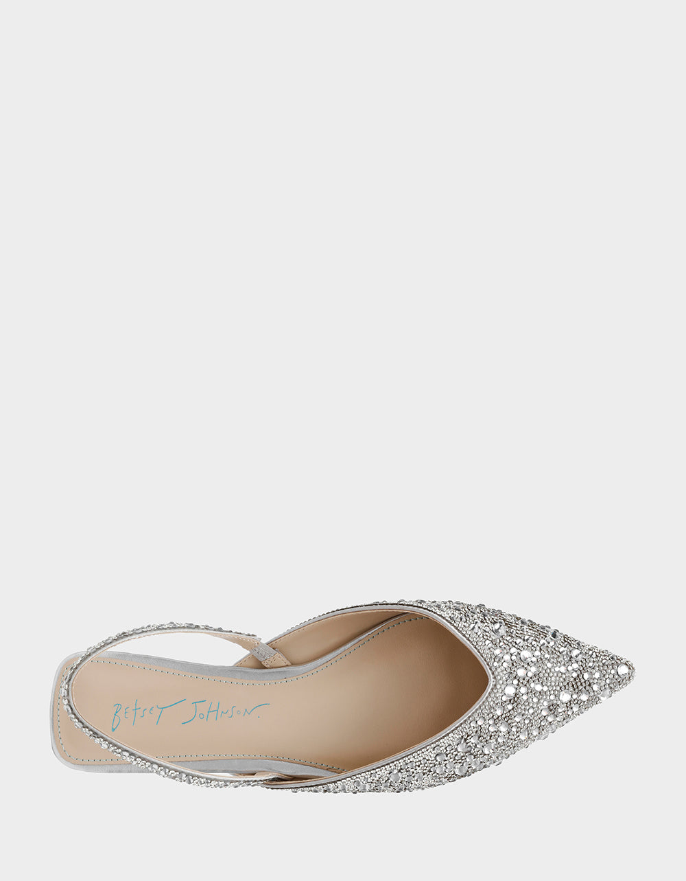 Betsey Johnson Value - VANCE SILVER Rhinestone Slingback Flats