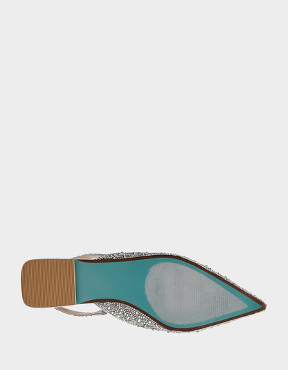Betsey Johnson Value - VANCE SILVER Rhinestone Slingback Flats