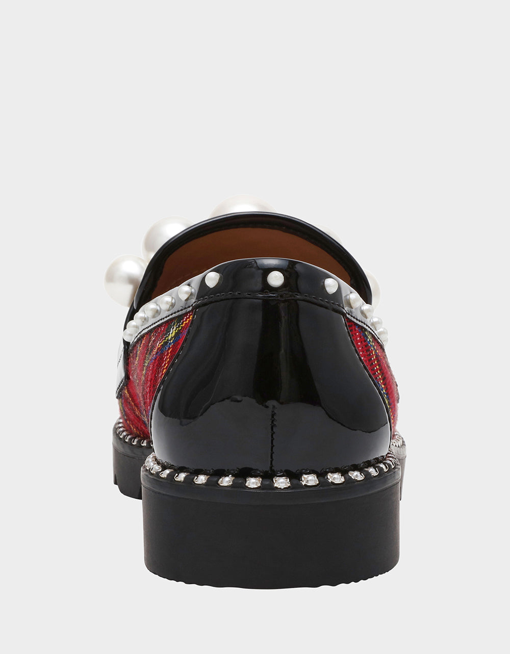 Betsey Johnson Latest - HARLOE RED PLAID Platfrom Pearl Embellished Women's Loafer
