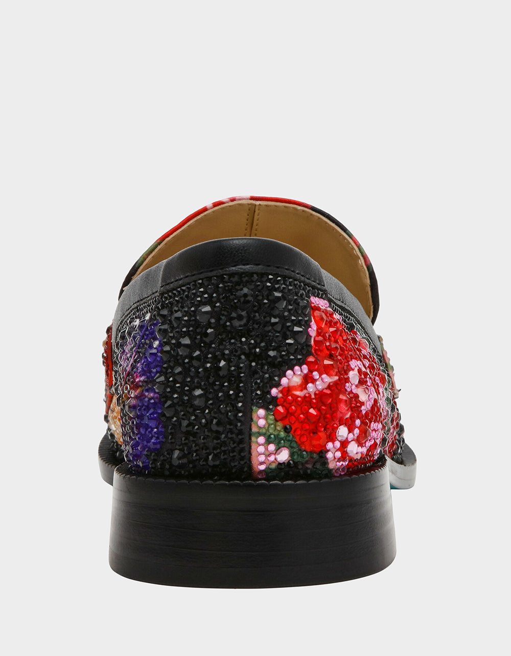 Betsey Johnson Featured - CANNE BLACK FLOWER MULTI Slip-On Embellished Rhinestone Women's Loafer