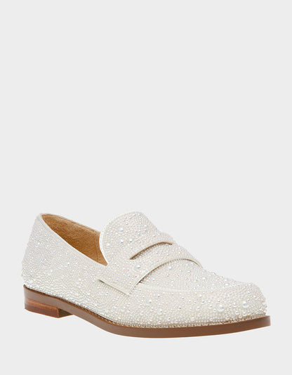 Betsey Johnson Trending - ARON IVORY Pearl Loafers