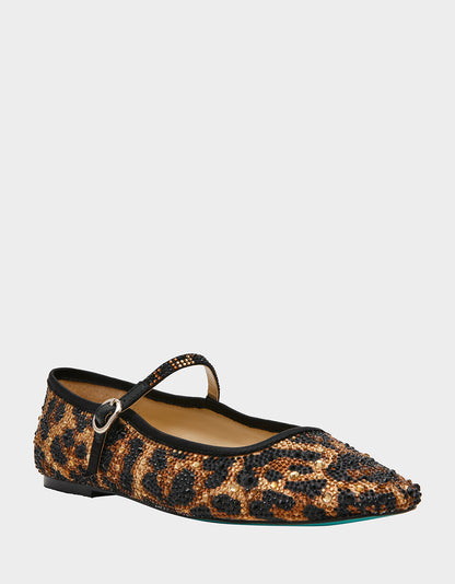 Betsey Johnson Special Offer - LOREL LEOPARD Women's Leopard Mary Jane Ballet Flat