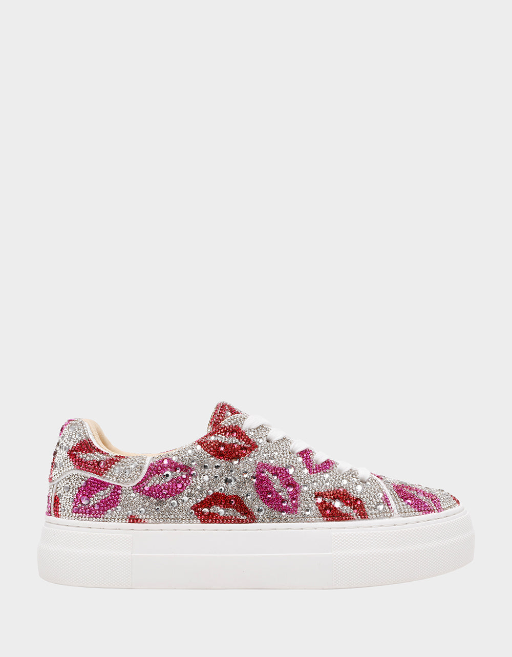 Betsey Johnson Special Offer - SIDNY MULTI LIPS Women's Rhinestone Platform Sneaker