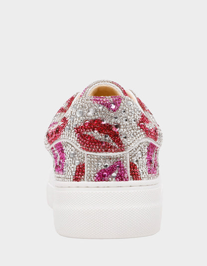 Betsey Johnson Special Offer - SIDNY MULTI LIPS Women's Rhinestone Platform Sneaker