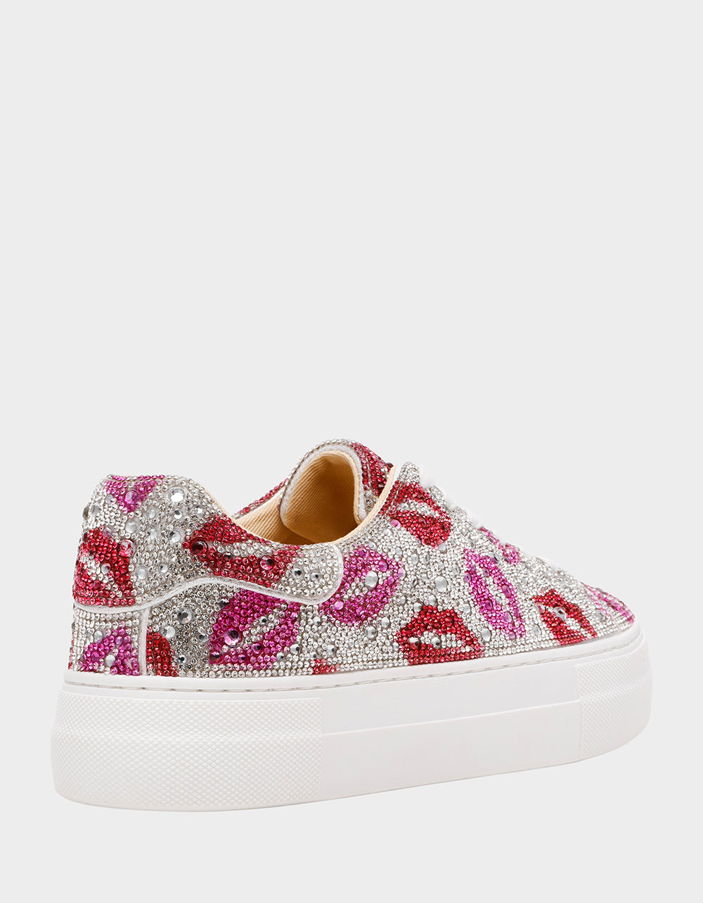 Betsey Johnson Special Offer - SIDNY MULTI LIPS Women's Rhinestone Platform Sneaker