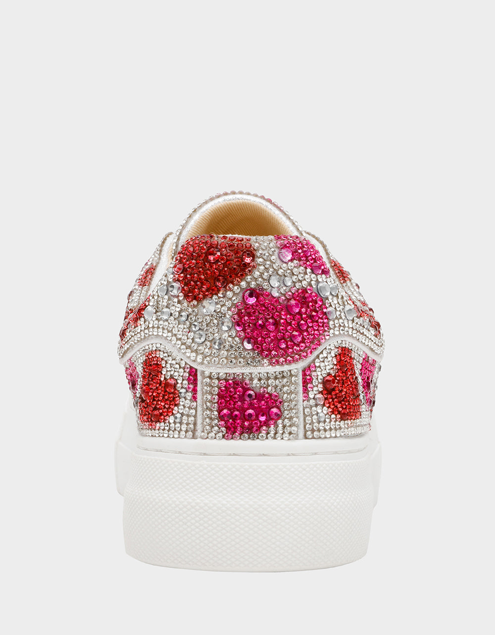 Betsey Johnson Best Seller - SIDNY RED/PINK HEARTS MULTI Women's Rhinestone Valentine's Day Heart Sneakers