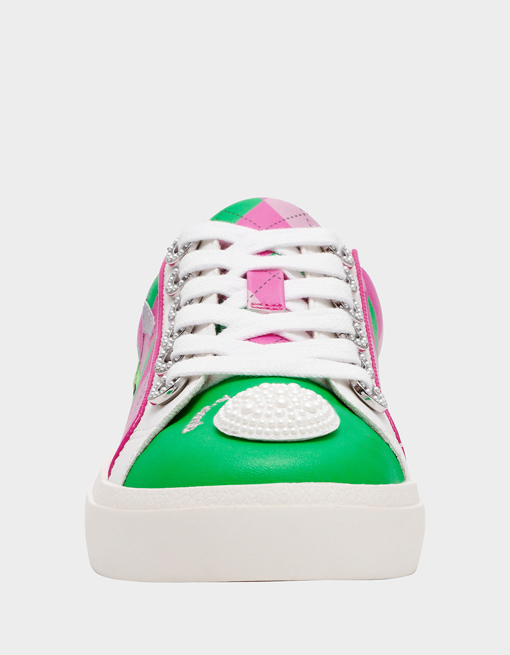 Betsey Johnson Trusted - SHERRIE PINK/GREEN MULTI Women's Low-Top Lace-Up Sneaker