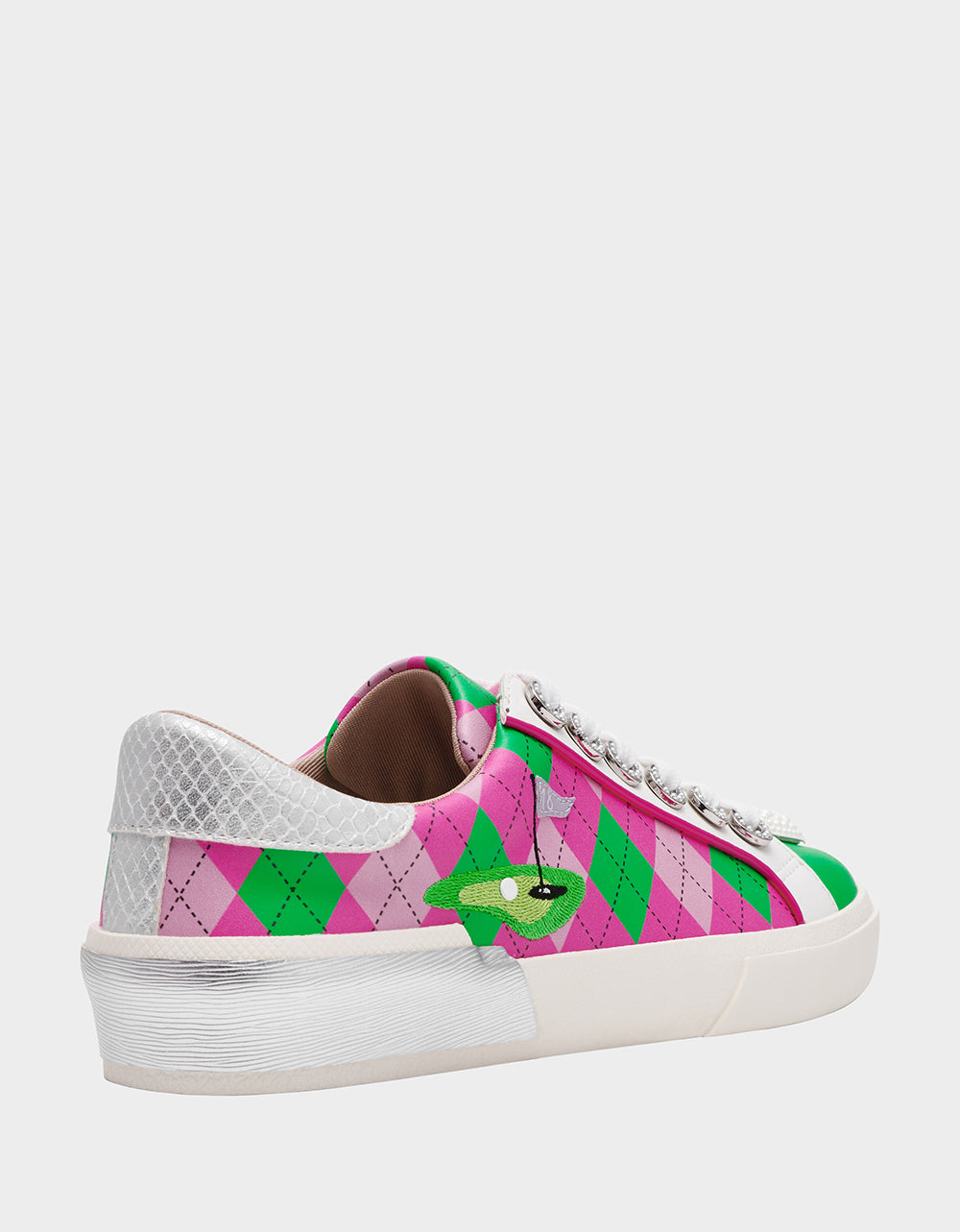 Betsey Johnson Trusted - SHERRIE PINK/GREEN MULTI Women's Low-Top Lace-Up Sneaker