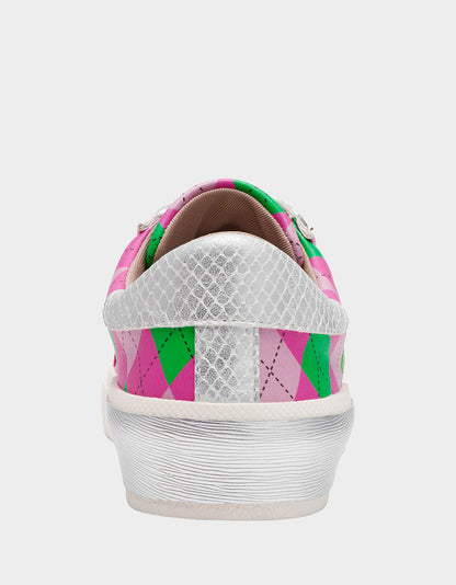 Betsey Johnson Trusted - SHERRIE PINK/GREEN MULTI Women's Low-Top Lace-Up Sneaker