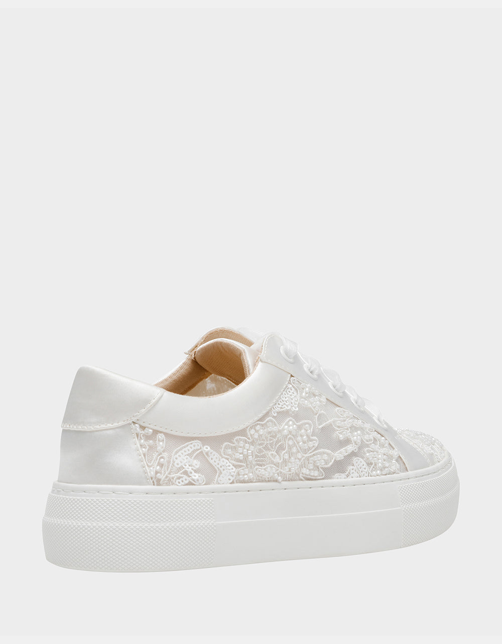 Betsey Johnson Best Seller - THEAA IVORY Platform Low-Top Lace-Up Sneakers