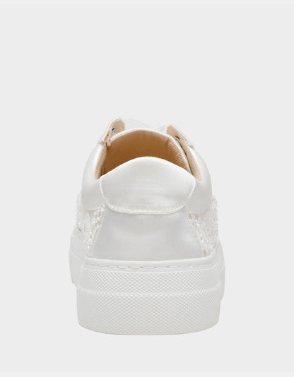 Betsey Johnson Best Seller - THEAA IVORY Platform Low-Top Lace-Up Sneakers