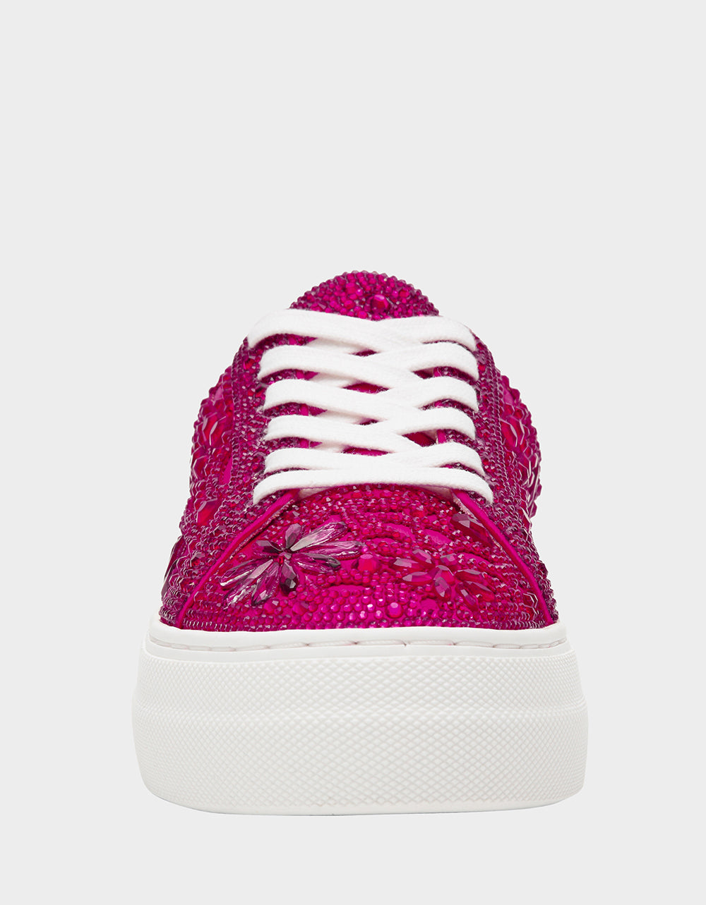Betsey Johnson Everyday - REILY Fuchsia Platform Low-Top Lace-Up Rhinestone Women's Sneaker