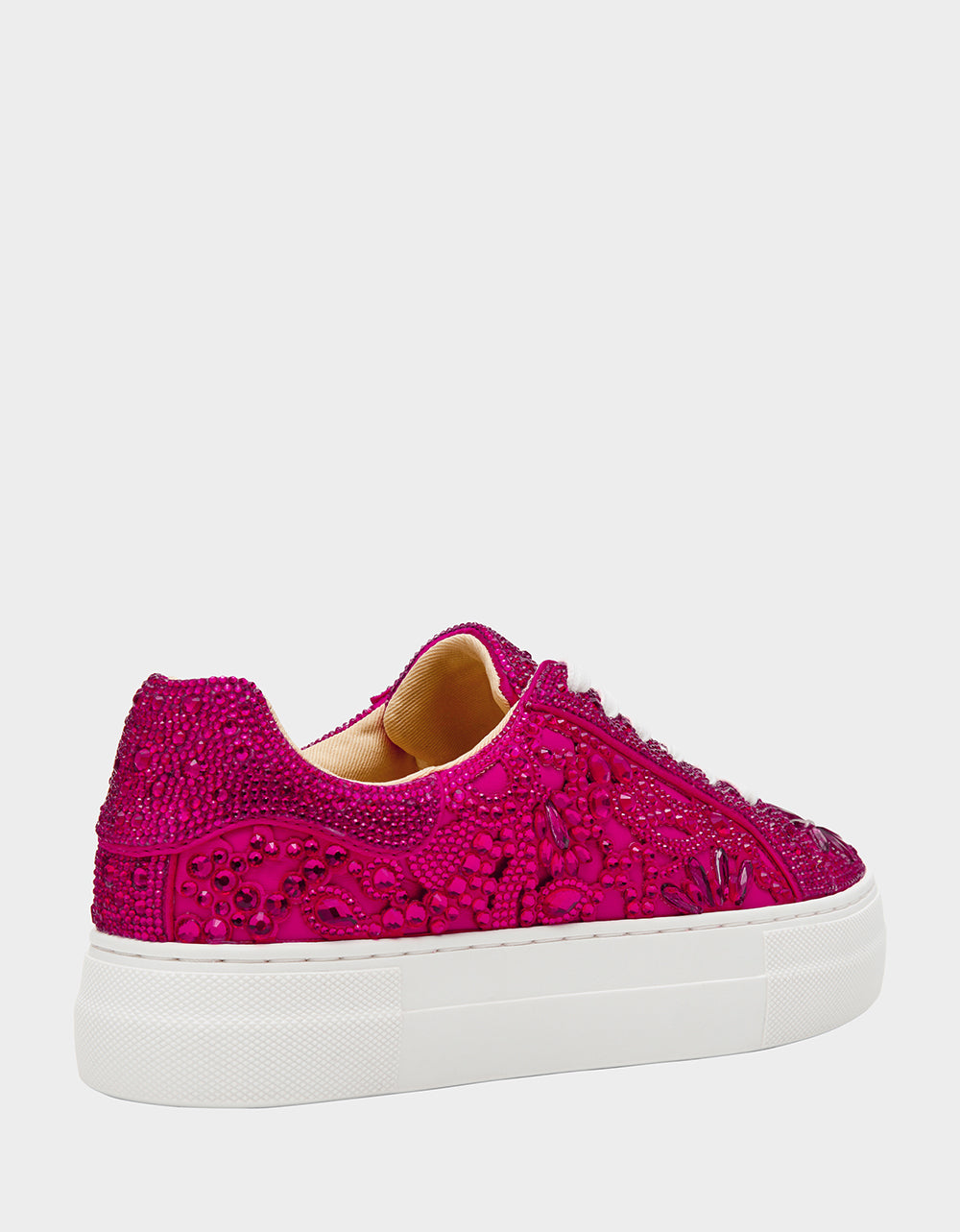 Betsey Johnson Everyday - REILY Fuchsia Platform Low-Top Lace-Up Rhinestone Women's Sneaker