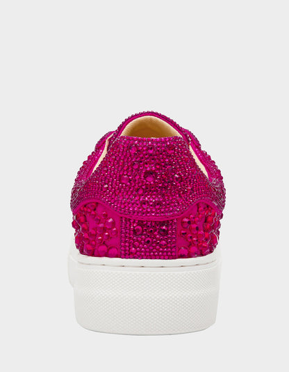 Betsey Johnson Everyday - REILY Fuchsia Platform Low-Top Lace-Up Rhinestone Women's Sneaker