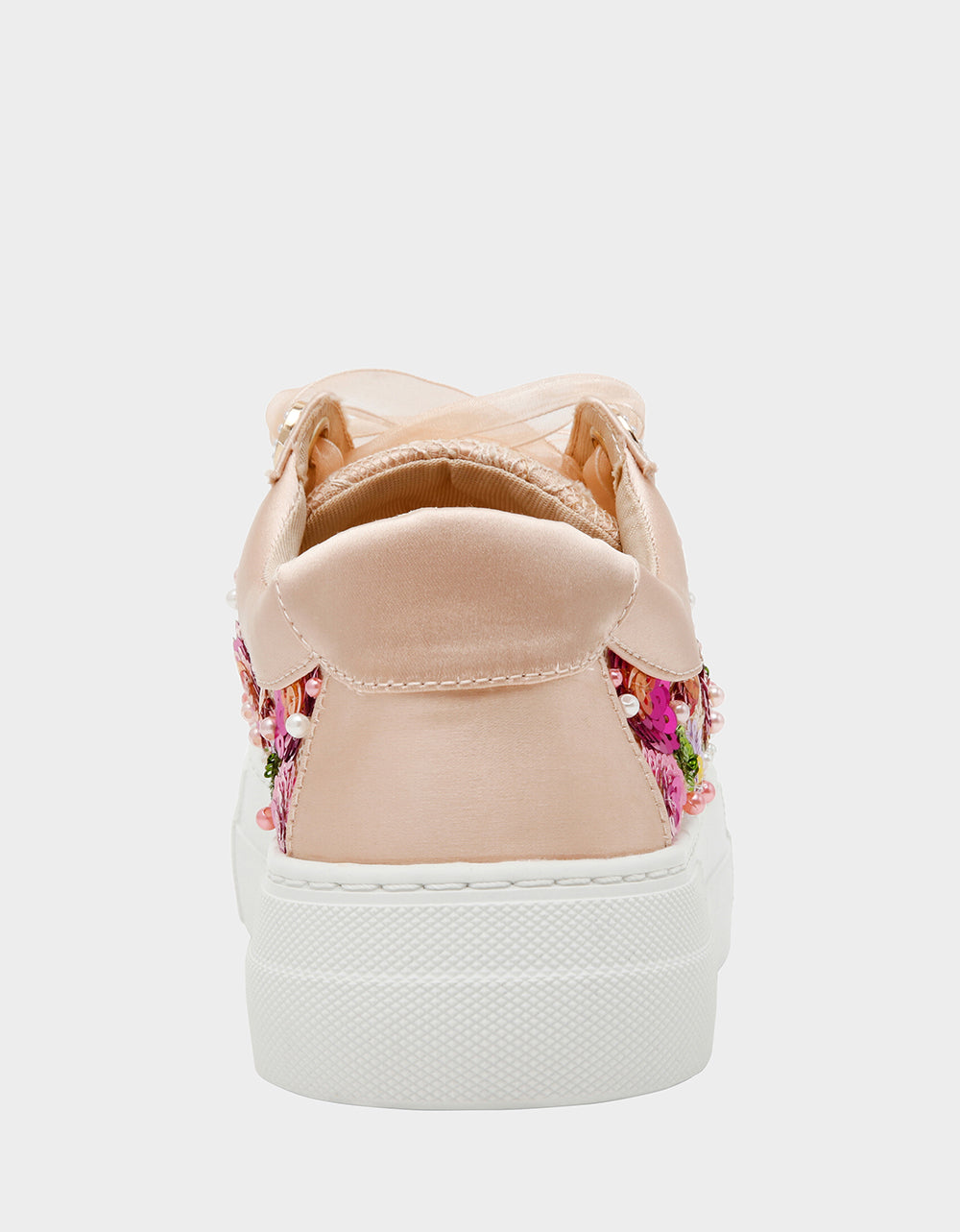 Betsey Johnson Customer Favorite - BONNY Nude Floral Sequin Mesh Floral Platform Low-Top Women's Sneaker
