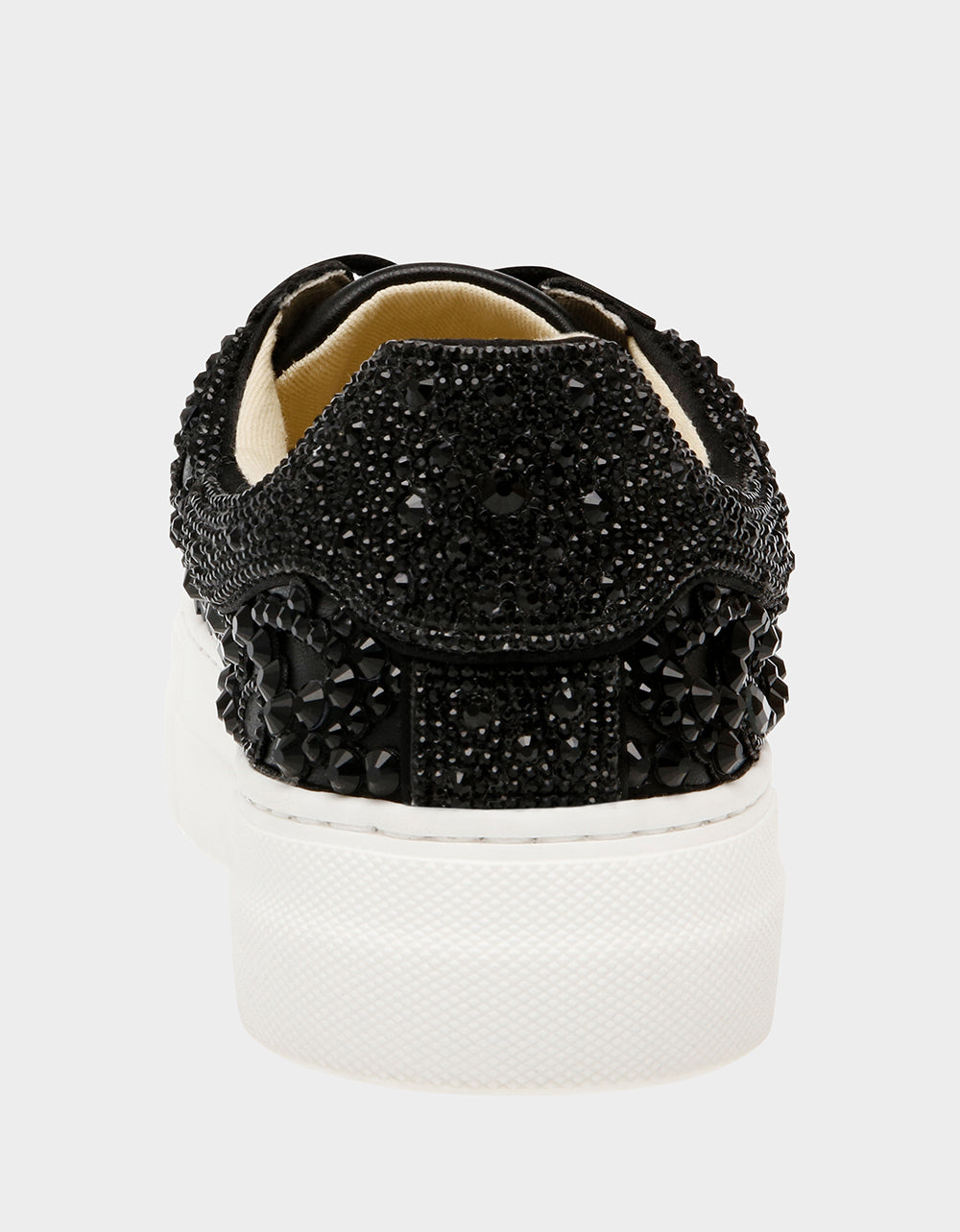Betsey Johnson Deals - REILY Black Platform Low-Top Lace-Up Rhinestone Women's Sneaker