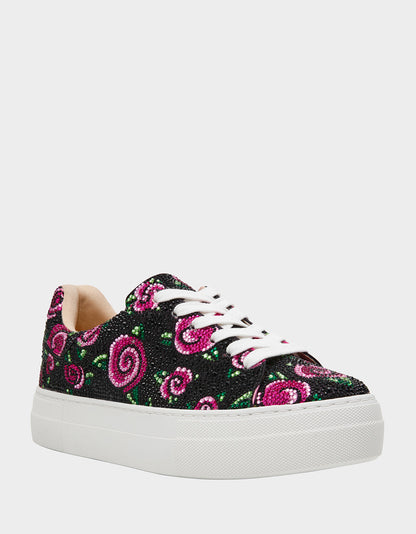 Betsey Johnson Trending - SIDNY BLACK ROSE Women's Tennis Sneaker