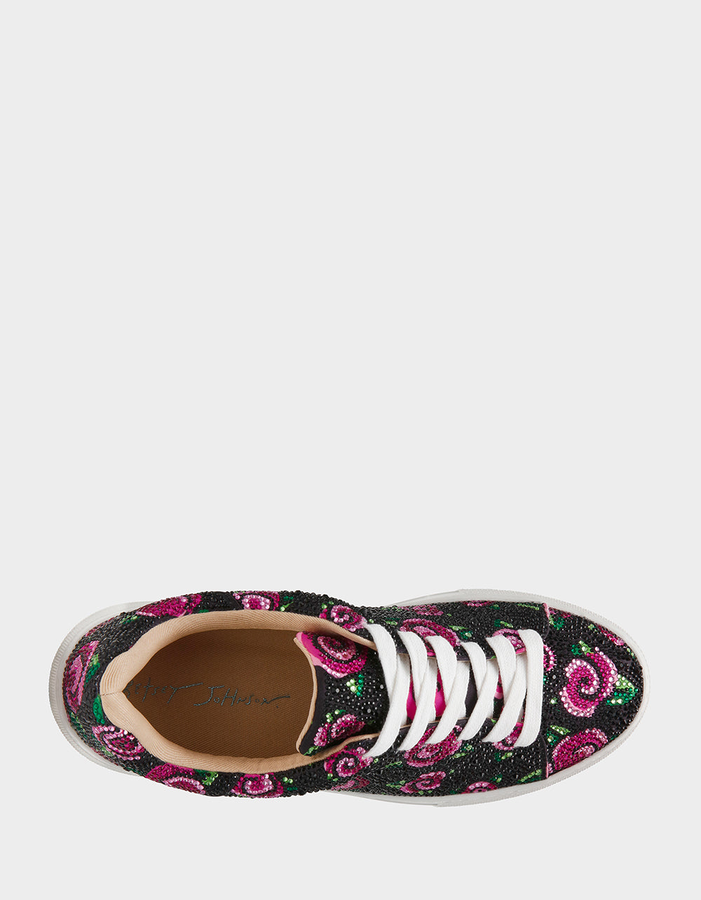 Betsey Johnson Trending - SIDNY BLACK ROSE Women's Tennis Sneaker
