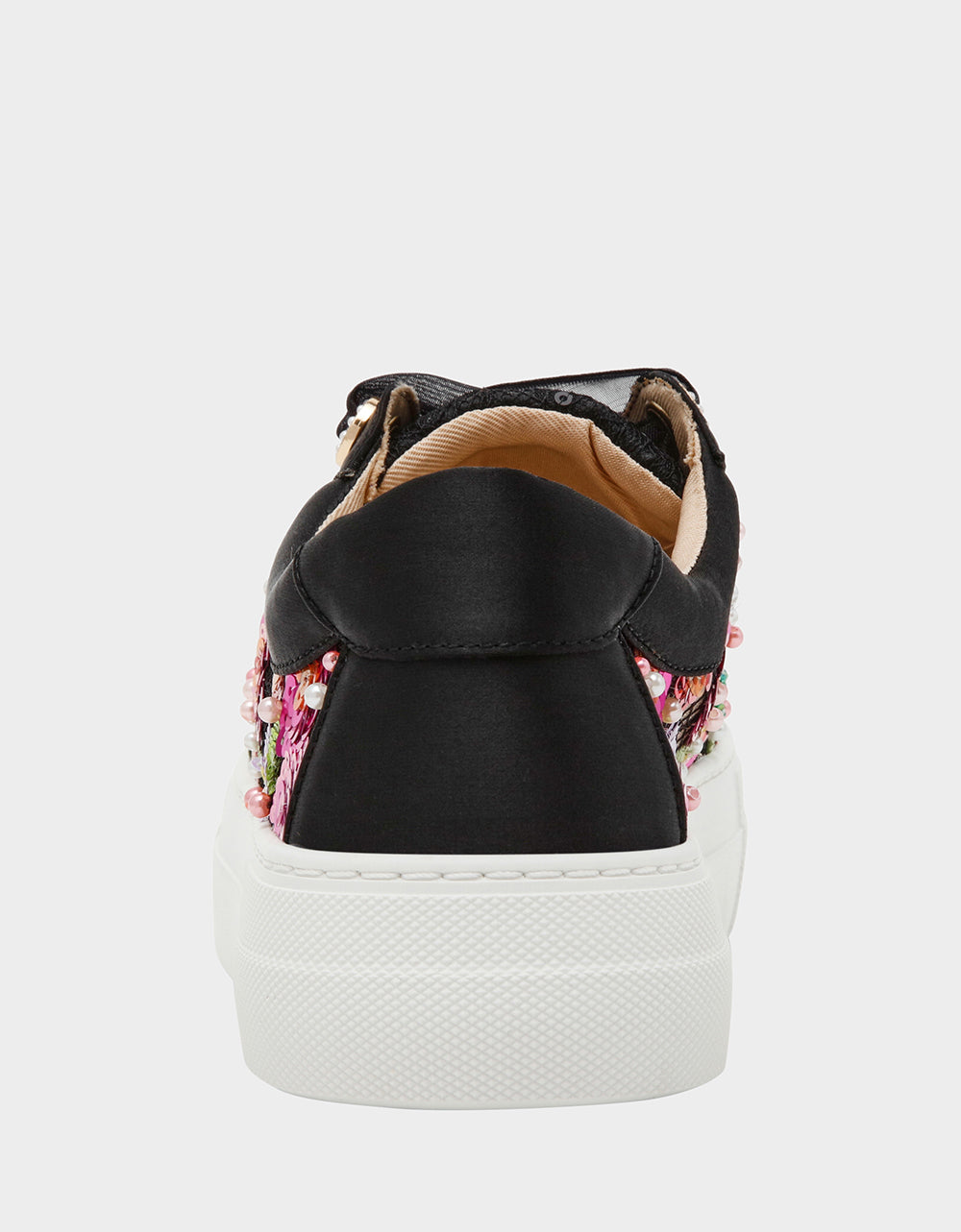 Betsey Johnson New - BONNY Black Floral Sequin Mesh Floral Platform Low-Top Women's Sneaker