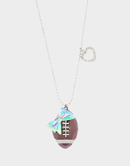 Betsey Johnson New - THE BIG GAME BUNDLE Women's Football Rhinestone Sneakers, Earrings, and Necklace Set