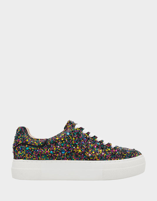 Betsey Johnson Top Pick - SIDNY BLACK MULTI Women's Sneaker