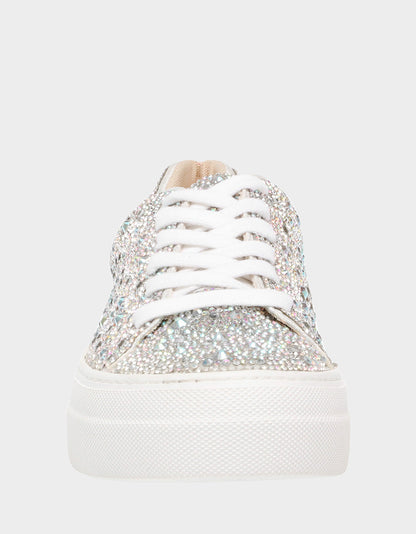 Betsey Johnson Premium - SIDNY RHINESTONES Lace Up Sneakers
