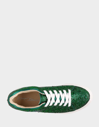 Betsey Johnson Deals - SIDNY EMERALD Rhinestone Sneaker
