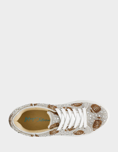Betsey Johnson Customer Favorite - SIDNY SILVER FOOTBALL Women's Football Sneaker