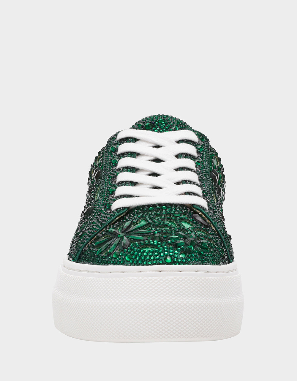 Betsey Johnson Essential - REILY EMERALD Platform Low-Top Lace-Up Rhinestone Women's Sneaker