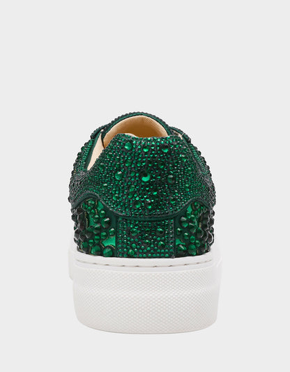 Betsey Johnson Essential - REILY EMERALD Platform Low-Top Lace-Up Rhinestone Women's Sneaker